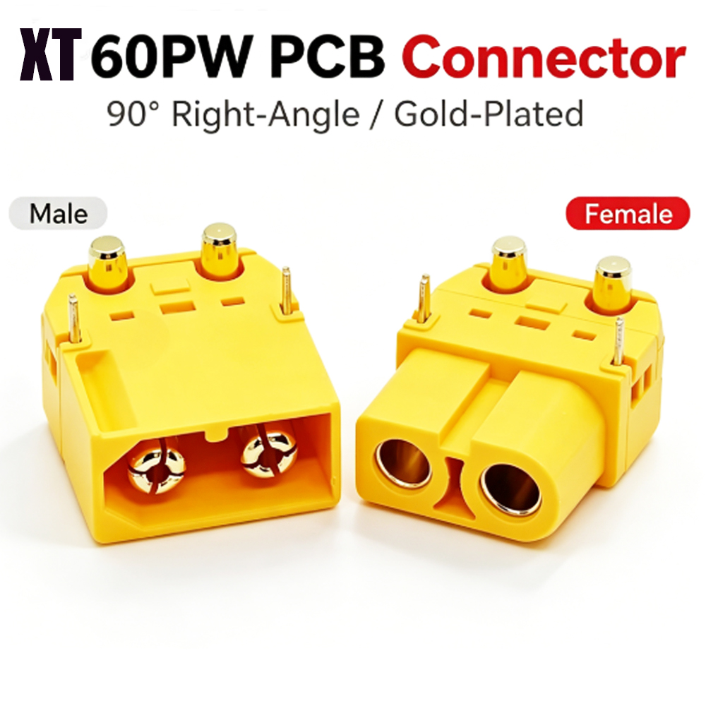Drone Battery Connector - Amass XT60PW PCB-montageconnector 90 ° Vergulde