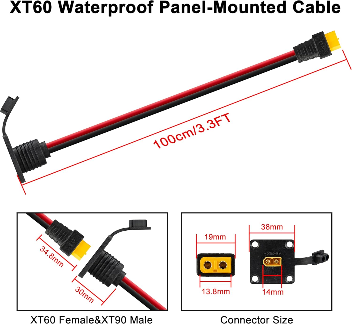 JMUYTOP 3FT 12AWG XT60 Paneelm - Drone Battery Connector recensie en prijs